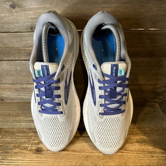 Womens Brooks Adrenaline GTS 22 Gray Athletic Running Shoes Sneakers Size 9.5 B - Picture 3 of 7